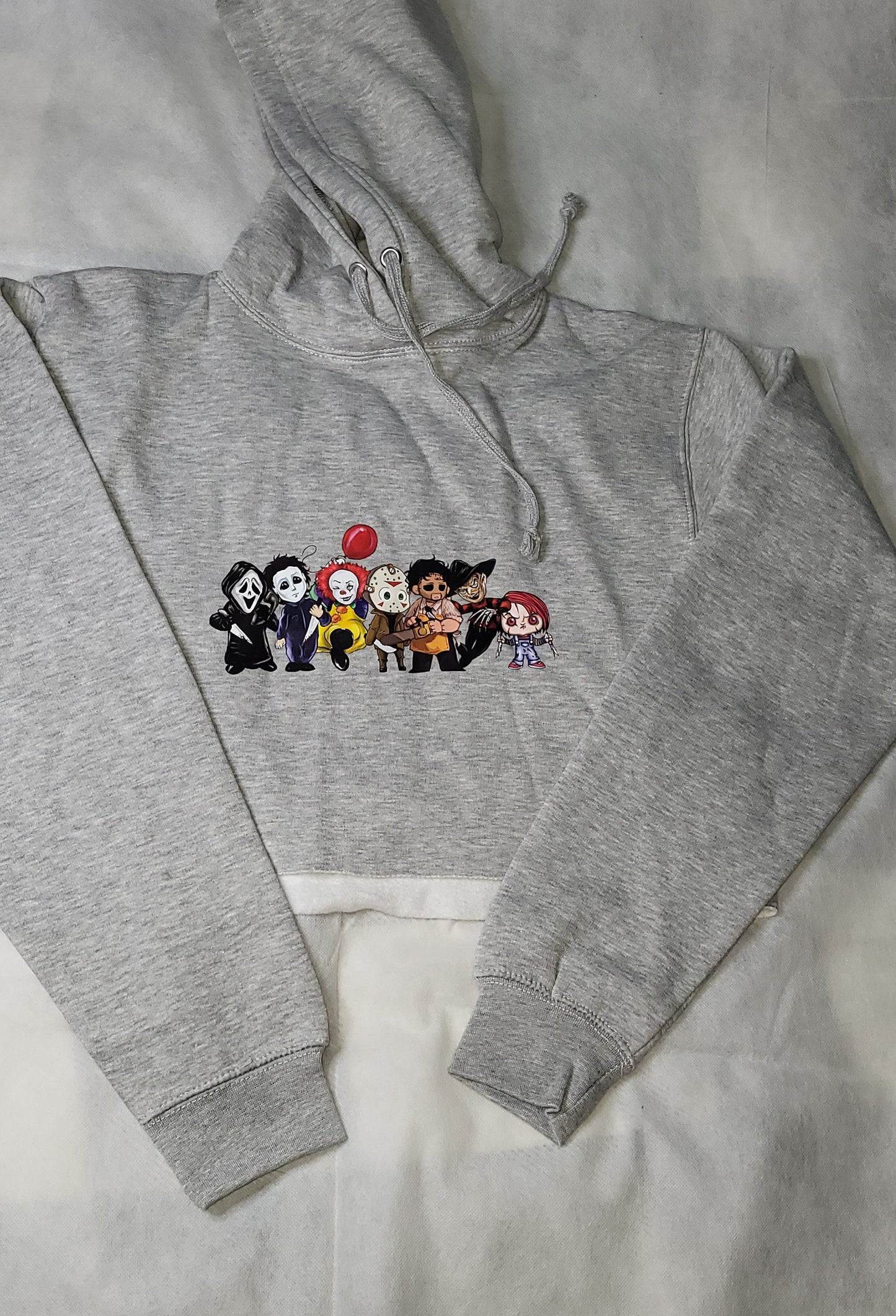 Animated Horror Villain Cropped Hoodie