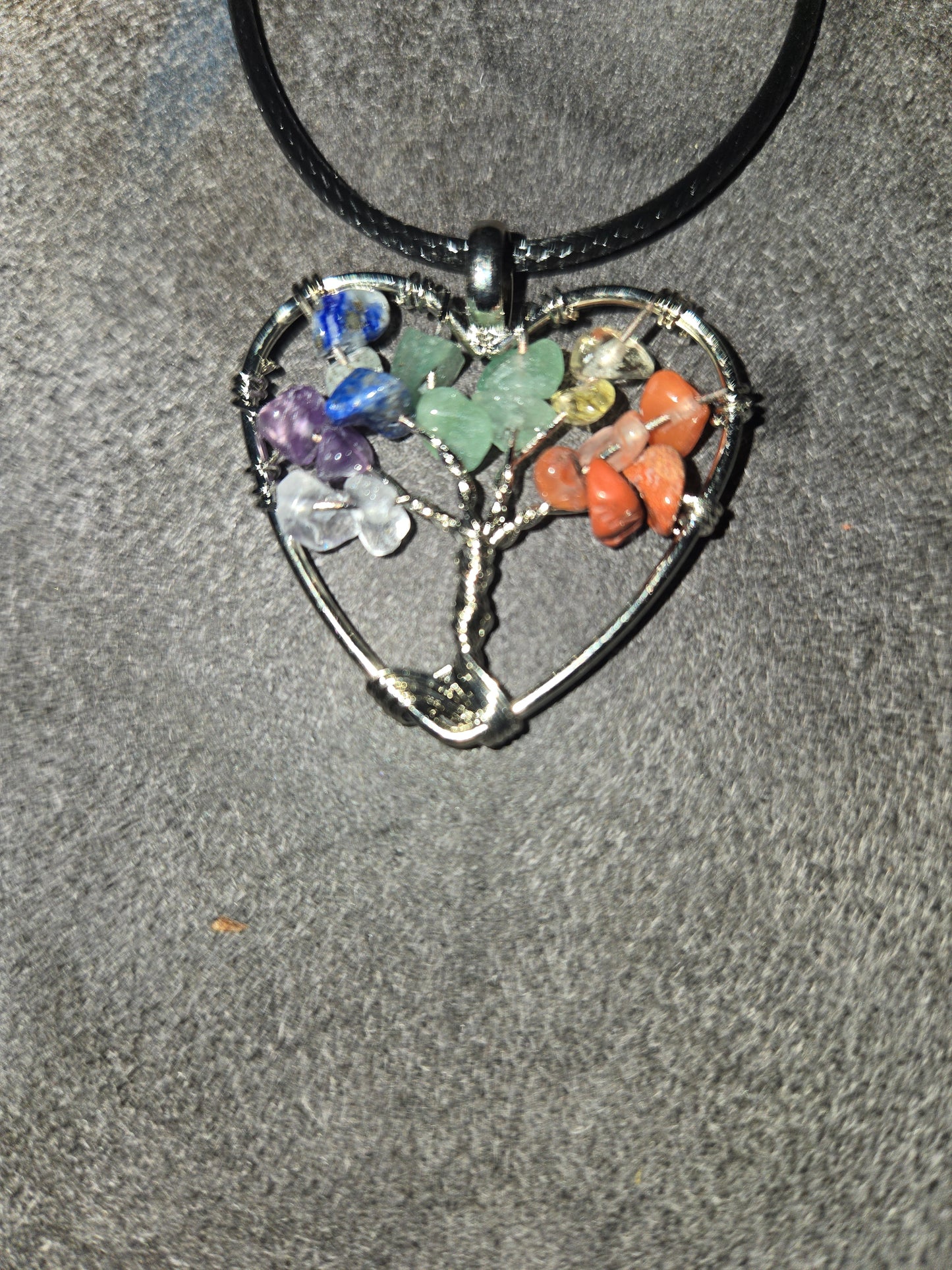 Chakra Tree of Life Heart Pendant