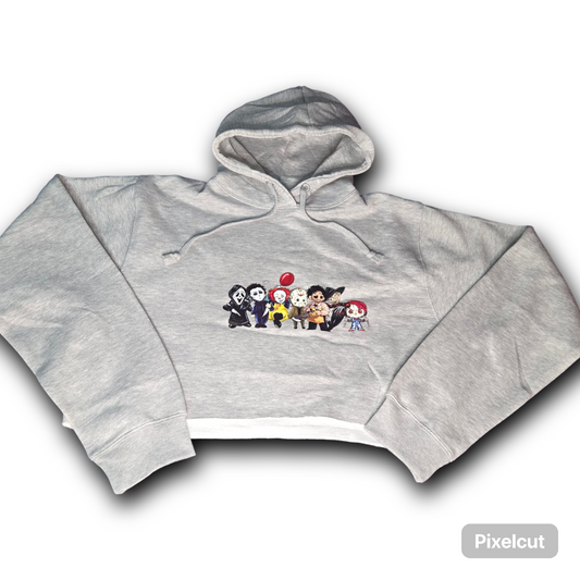 Animated Horror Villain Cropped Hoodie