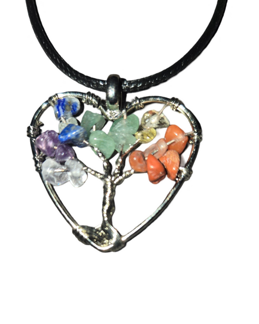 Chakra Tree of Life Heart Pendant