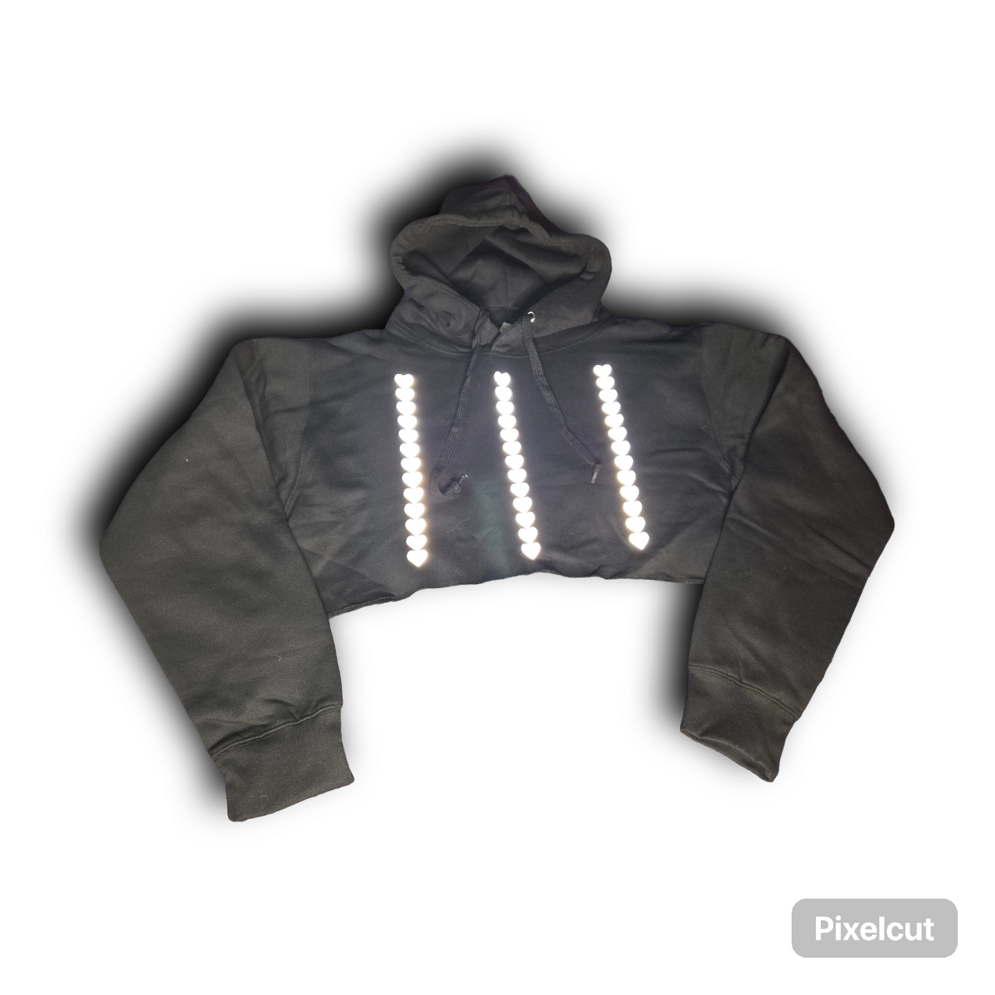 Reflective Heart Cropped Hoodie