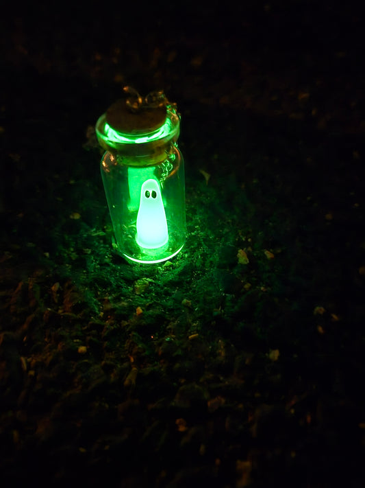 Glowing Ghoul in a Jar Pendant